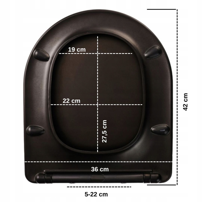 Кришка-сидіння для унітазу Asato Black Dur 0041-4, чорний duroplast