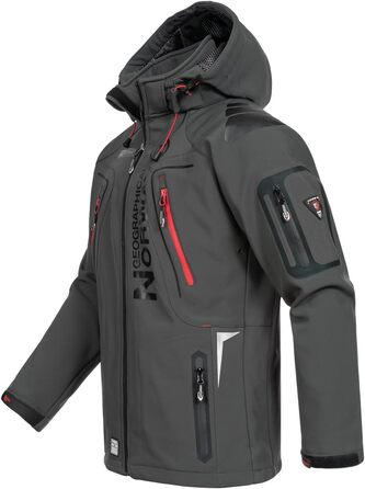 Чоловіча куртка Softshell Geographical Norway Tangata Outdoor функціональна, червоно-сіра, розмір S