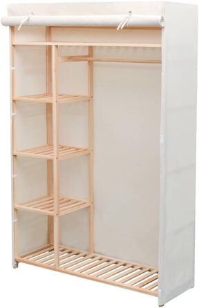 Тканинна шафа для одягу vidaXL 110x40x170 см біла, спальня, вітальня, гардероб, органайзер