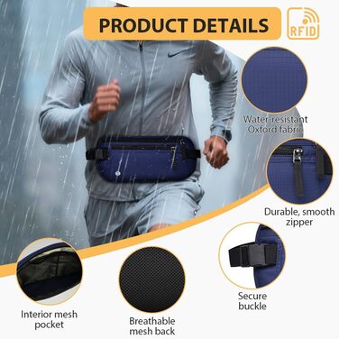 Чоловіча/Жіноча поясна сумка DiULi, чорна/темно-синя, для спорту, подорожей та активного відпочинку