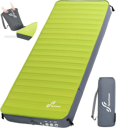 Sportneer Self-Inflating Camping Mat - 198x76cm Thick Sleeping Pad for Outdoor Adventures, Tent Use, Relaxing & Picnics