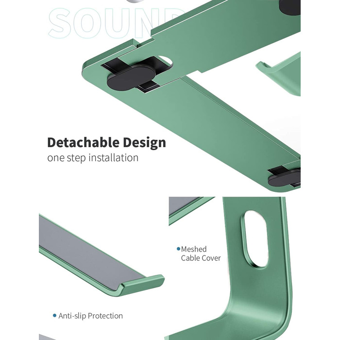 Підставка для ноутбука Soundance, алюміній, ергономічна, 10-15.6 дюймів
