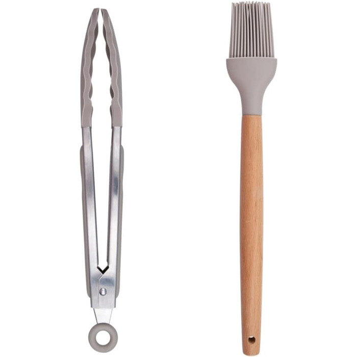 Набір кухонних аксесуарів Alpina Küchenhelfer 7 шт. з обертовим підставкою - кухонні інструменти, силікон, бежевий