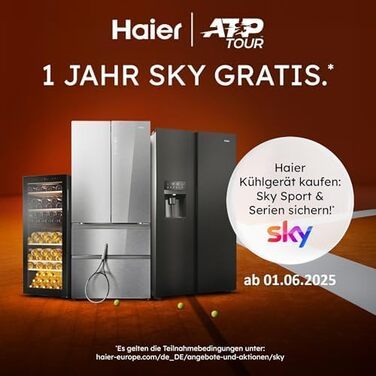 Haier 34 Bottle Wine Refrigerator - 2 Zone Wine Cooler with UV Glass Door, Wooden Shelves, Wi-Fi & Touch Display, Vibration-Free Storage