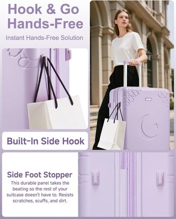 Набір валіз Sea Choice: 3 валізи з жорстким корпусом, розширювані, з TSA замком (фіолетовий)