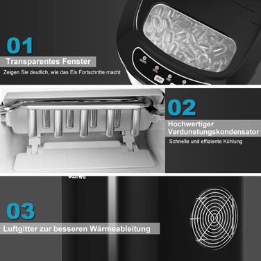 Машина для приготування льоду COSTWAY 12 кг/24 год, зелено-чорна, 2 розміри кубиків льоду