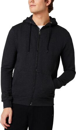 F London Худі з блискавкою для чоловіків - капюшонний пуловер з блискавкою, ідеальний для відпочинку та спортивного одягу (XXL, Вугільний)