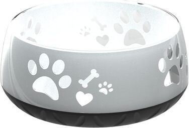 Миска для собак маленьких, середніх та великих порід, нековзна, об'єм 1010 мл, сіра (M)