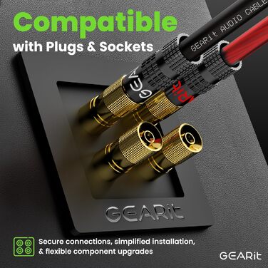 Кабель для акустики GearIT 12 AWG, 30.4 м (100 футів), чорний/червоний – для домашнього кінотеатру та авто