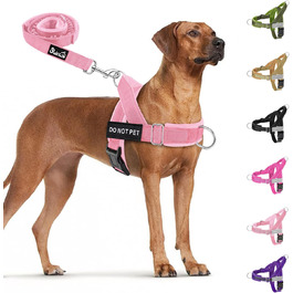 Нашийник для собак Eyein: м'який, з 2 застібками, світловідбиваючий, для великих та середніх собак, рожевий (L)