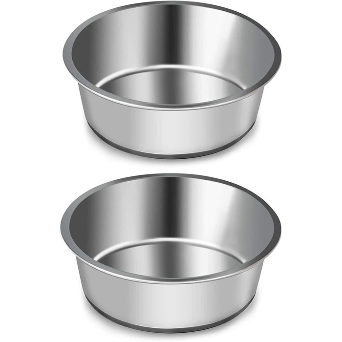 Набори мисок для собак SUOXU: 2 шт. для собак та котів, з антиковзкими силіконовими основами, об'єм 900 мл (сірий)