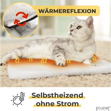 Самогріюча ковдра для собак PiuPet® 90x60 см: тепла, м'яка, без електрики, для собак та котів