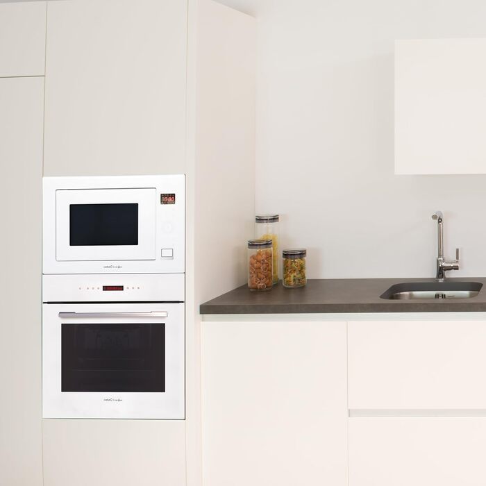 Вбудована мікрохвильова піч CATA MC 25 GTC WH Inox, 25л, 8 автоматичних меню, гриль 1000W, таймер, ширина 60 см