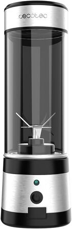 Cecotec Portable Single Blender Power Titanium 300 EasyGo - 350W Ice Crusher with Titanium-Coated Blades, 2 Cooling Tubes, 2 Travel Cups & Lids