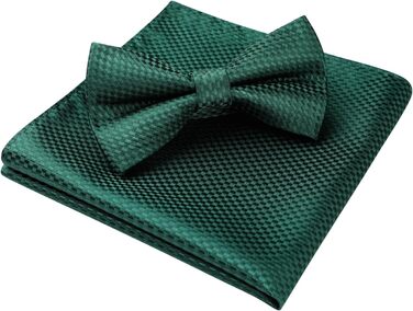 Метелик для чоловіків Enlision з кишеньковим хустинкою - Комплект краватка-метелик для чоловіків на весілля, готовий до зав'язування, костюм, краватка та хустинка з подарунковою коробкою (Зелений 2)