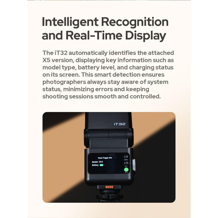 Godox iT32 TTL міні-спалаху для камер Sony з X5-S передавачем, 2.4G HSS 1/8000s, сумісний з Sony ZV-E10 a7IV a9III a6400 a6700 a7III a7CII a6000 a7C a6100 a7SIII ZV-E10 II a6500 RX10