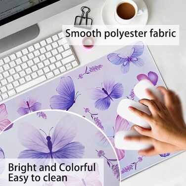 Килимок для миші з сакурою Sakura, чорний XL, великий, з квітами, 80 x 30 см, аксесуар для столу