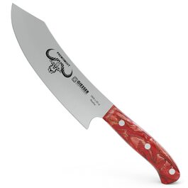 Ніж кухарський Giesser Red Diamond 20 см, PremiumCut No 1, Німеччина - професійний кухонний ніж з нержавіючої сталі, червоний акрил