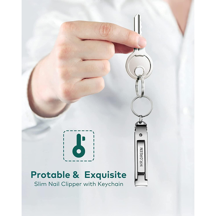 Ножиці для нігтів MR.GREEN складні, медична нержавіюча сталь, ультратонкі дорожні, компактні