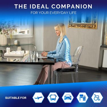 Ортопедичне сидіння Healthfix® для офісу, авто та дому. З м'якої піни Memory Foam для підтримки попереку та полегшення болю. (Сидіння, подушка, 45-70 кг)