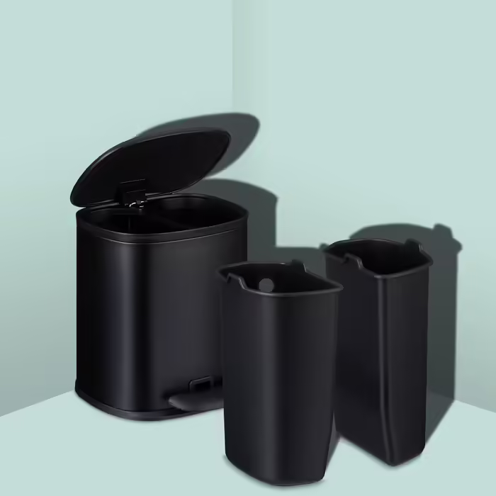 Relaxdays 5 l Bath Trash Can with 2 Inner Bins