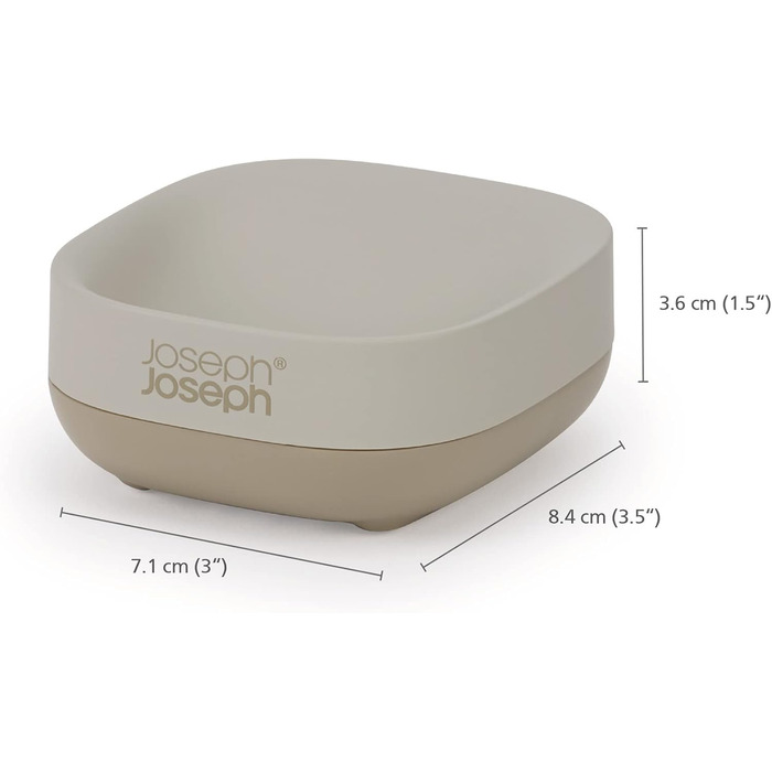 Мильниця Joseph Joseph Bathroom Slim – компактна з неслизькою основою, білий/сірий колір