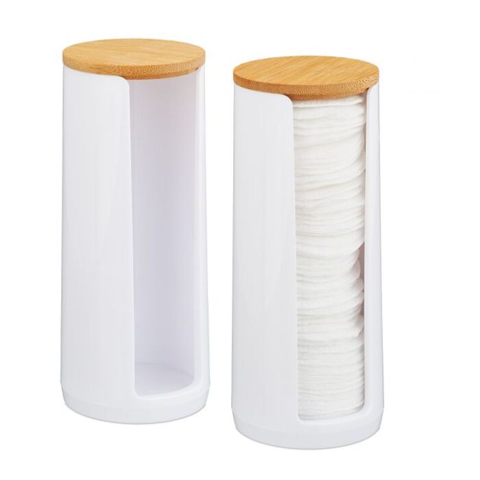 Relaxdays Cotton Pads Storage - 2-Piece Set