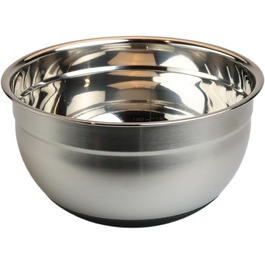 MOON HOME Миска для перемішування Big Turbulence, з гумовим протиковзким дном, з нержавіючої сталі, придатна для миття в посудомийній машині, ідеальна для приготування та випікання, міцна кухонна миска, Ø24 x 13 см, велика