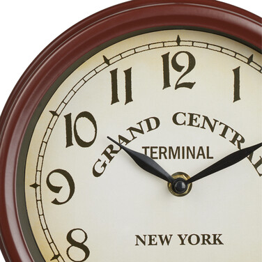 Relaxdays Double-Sided Train Station Clock in Brown