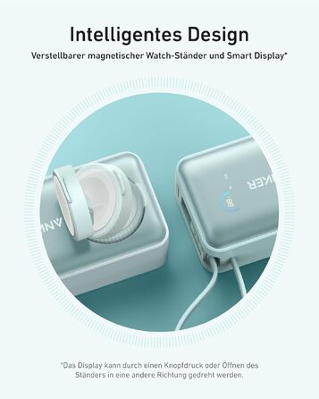Повербанк Anker MagGo 10000mAh 35W з вбудованим USB-C кабелем для Apple Watch, iPhone 17/16/15, Samsung, iPad, AirPods (Зелений)