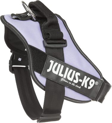 Шлейка Julius-K9 IDC Powergeschirr для собак з двома безкоштовними нашивками, розмір 0, M/розмір 0 (обхват грудей: 58-76 см), фіолетова