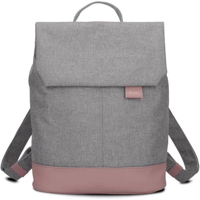 Two Ladies' Backpack Olli OR13 Daypack 7 Liter, robust, durable, water-resistant, padded back panel, main compartment with zipper, hidden pocket, mobile phone pocket, slip pockets, padded laptop compartment (Powder)