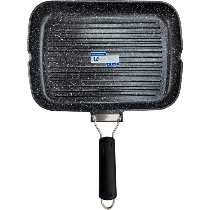 Гриль-сковорода Brieve Black Titanium індукційна, алюмінієва з антипригарним покриттям, складана, 34x24 см