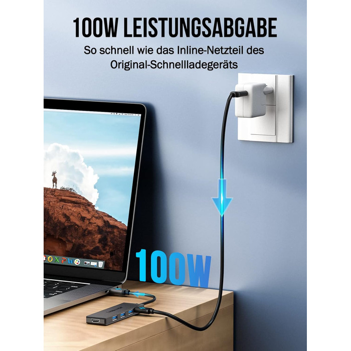 Док-станція USB-C Hub з 3 дисплеями, 2025 Upgrade: Dual 4K HDMI, VGA, 1000M Ethernet, 4 USB A 3.0/2.0, 100W PD, SD/TF, AUX 3.5mm, адаптер USB Multiport для Windows/Mac/Dell/HP та інших пристроїв з Type C (Чорний)