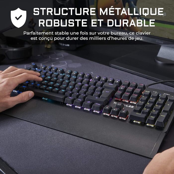 G-LAB Keyz Carbon-E RGB Механічна ігрова клавіатура (синій перемикач) чорна