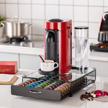 Підставка для кавових капсул Nespresso Vertuo (50 капсул) зі скляною кришкою