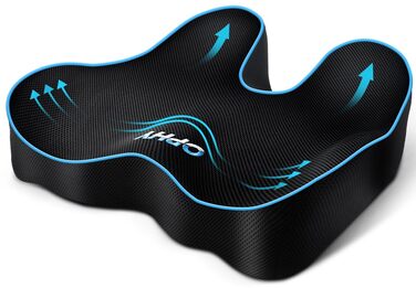 Подушка для сидіння Ophy для авто та офісного крісла з піною Memory Foam, знімною обкладинкою, чорна