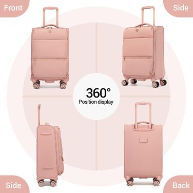 Чемодан Miss Lulu ручної об'єм, 59.5 x 36.5 x 25 см, зелений, з відділенням для мокрого/сухого, 32 л