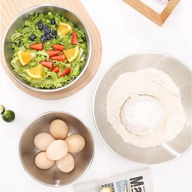 Набір мисок з нержавіючої сталі WANBY (8 шт, 800 мл) - нержавіюча сталь 304, легкі, міцні, безпечні, для їжі, миття в посудомийній машині