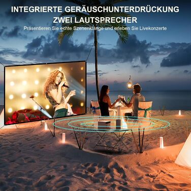 Проектор VOPLLS Mini Beamer 4K 1080P Full HD з автофокусом, корекцією трапеції, WiFi6, Bluetooth, 23000L/29000L для дому та мобільного використання