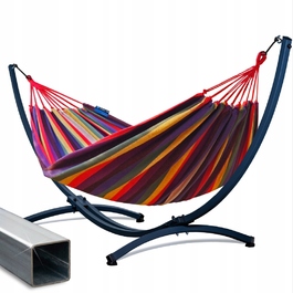 Гамак POTENZA зі стійкою Grande (оцинкована сталь, до 220 кг) + гамак SINGA 220x160