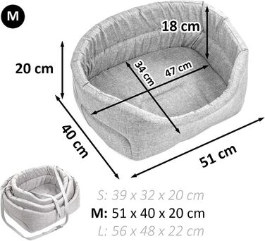 Автокрісло для собак Boutique Zoo: чорний велюр, універсальний розмір M (51x40 см)