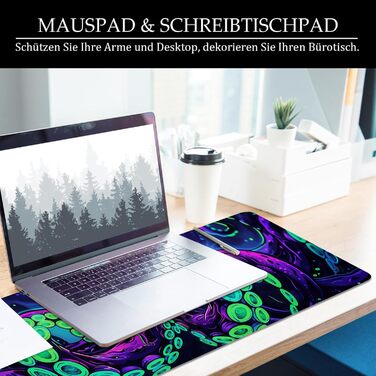 Килимок для миші Octopus, фіолетовий, 80x30 см, XL, великий, для геймінгу, під клавіатуру, Desk Pad & Desk Mat