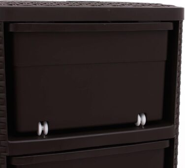 CURVER комод з 4 шухлядами STYLE, темно-коричневий, плетений, пластик, 33x38x79 см