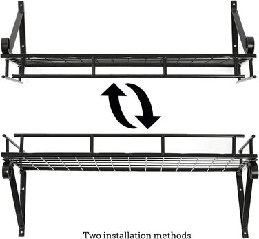 K-1121 60 CM Black Large Kitchen Shelf, Wall Shelf for Pots, Pans, and Utensils, Hanging Shelf with 10 Hooks