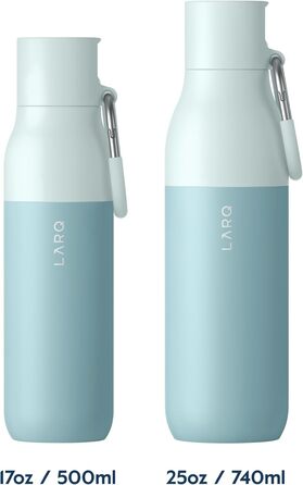 LARQ Bottle Flip Top 500ml - Insulated Stainless Steel Water Bottle with Straw | Reusable Water Bottle for Sports, Gym, and Travel | Keeps Drinks Cold (500 ml, Seaside Mint)