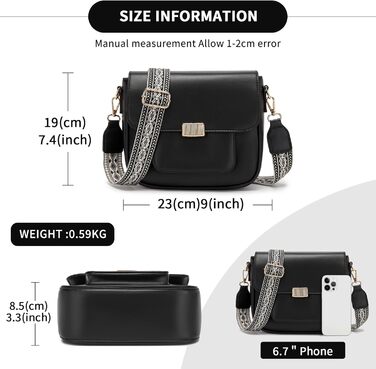 Сумка жіноча Miss Lulu середнього розміру через плече, екошкіра та замша, вінтажний стиль, чорна (2513)