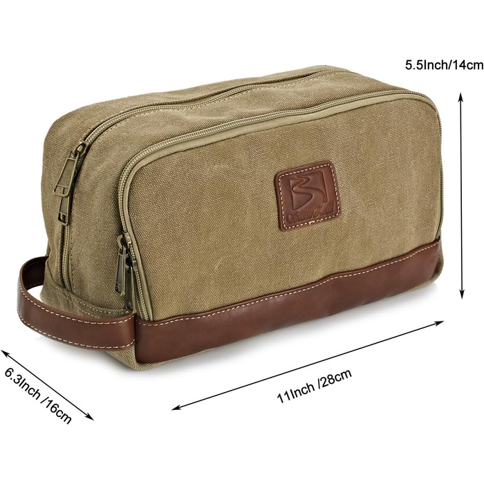 Чоловіча/Жіноча дорожня косметичка-органайзер з канвасу, велика, блакитна (28x16x14 см)