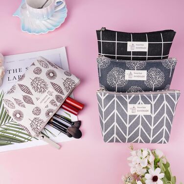 Набір косметичних сумок з тканнини, 4 шт. - Косметичка для подорожей, органайзер для макіяжу, багатофункціональна сумочка з блискавкою, аксесуари для косметики, багато кольорів