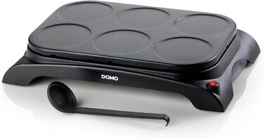 Електрична млинниця DOMO DO8709P для 6 млинців, панкейк-мейкер Family Crêpes